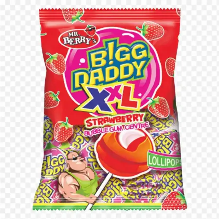 Big Daddy Strawberry Lollipop 10Pcs